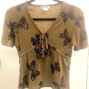 90s butterfly blouse